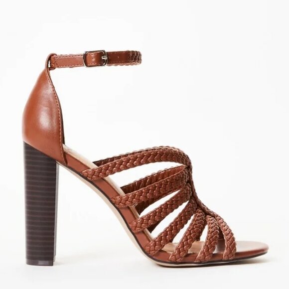 Shoes - Elisana Heeled Leather Brown Sandal Size 12